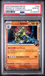 Rocket's Tyranitar #096 2025 Destined Rivals PSA 10 Pokemon Center Exclusive b