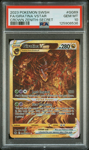 Fa/Giratina Vstar #GG69 2023 Pokemon Sword And Shield Crown Zenith PSA 10 b