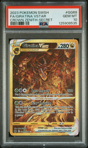 Fa/Giratina Vstar #GG69 2023 Pokemon Sword And Shield Crown Zenith PSA 10 a