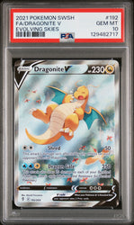 Dragonite V #192 2021 Pokemon Sword & Shield Evolving Skies PSA 10