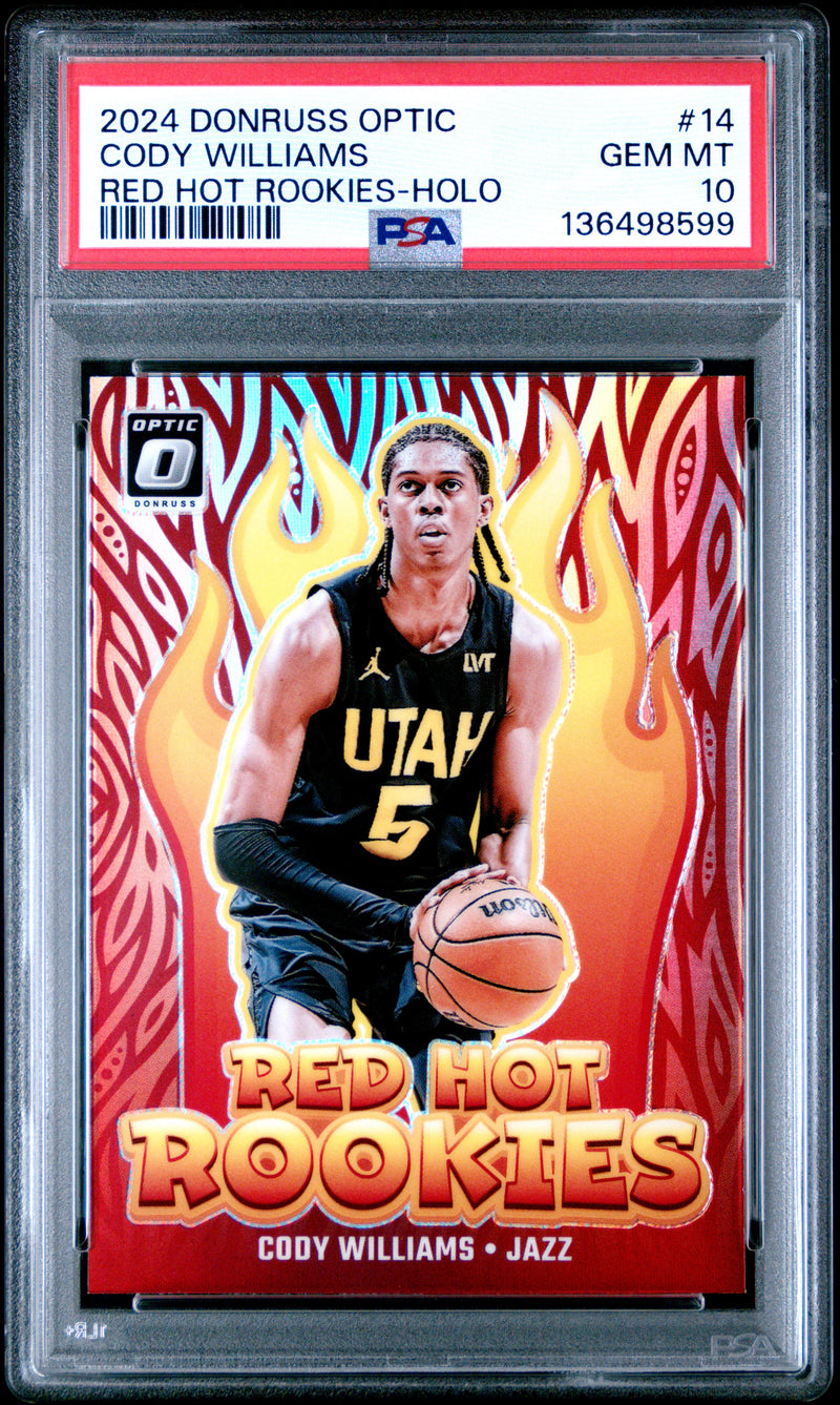Cody Williams #14 2024 Panini Donruss Optic Red Hot Rookies PSA 10