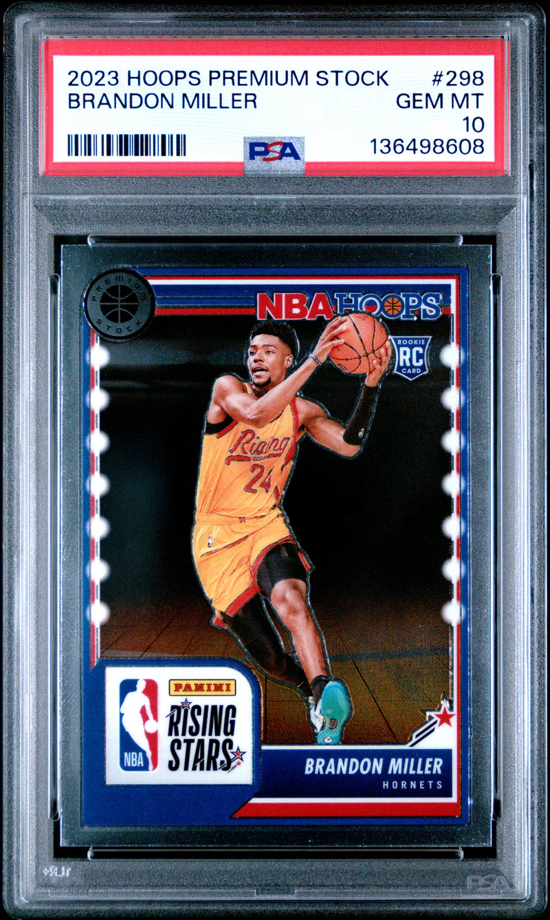 Brandon Miller #298 2023 Panini Hoops Premium Stock PSA 10