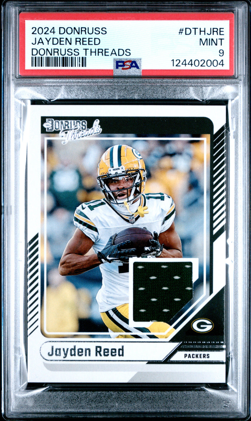 Jayden Reed #DTHJRE 2024 Panini Donruss Donruss Threads PSA 9
