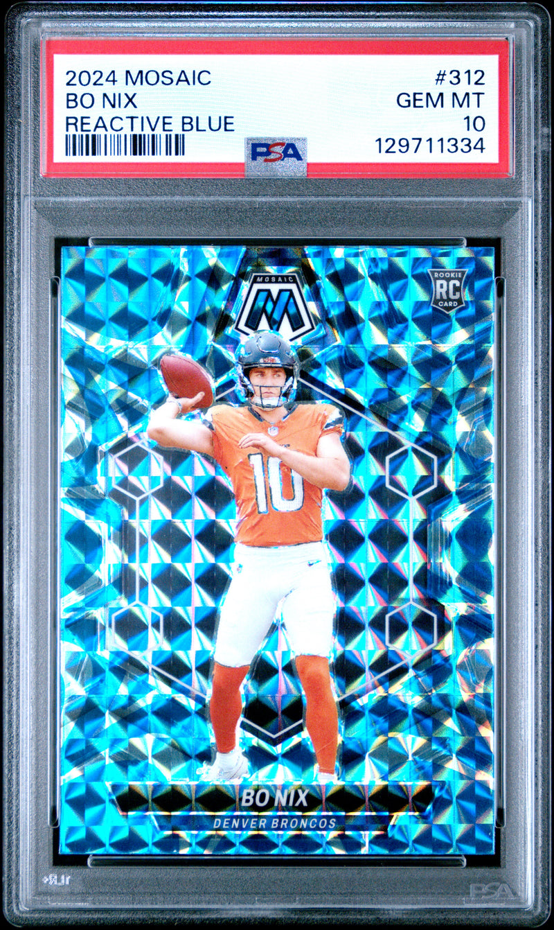 Bo Nix #312 2024 Panini Mosaic PSA 10