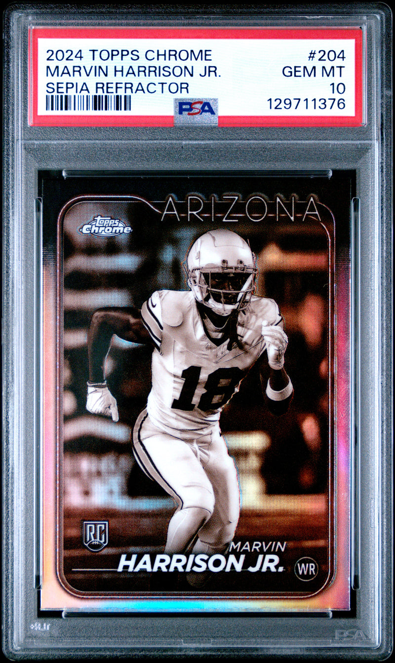 Marvin Harrison Jr. #204 2024 Topps Chrome PSA 10