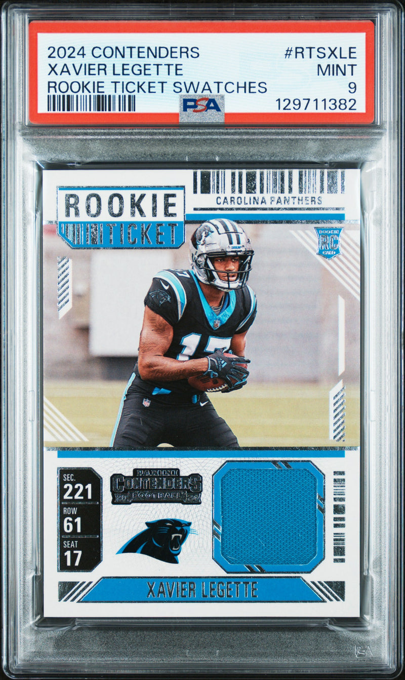 Xavier Legette #RTSXLE 2024 Panini Contenders Rookie Ticket Swatches PSA 9