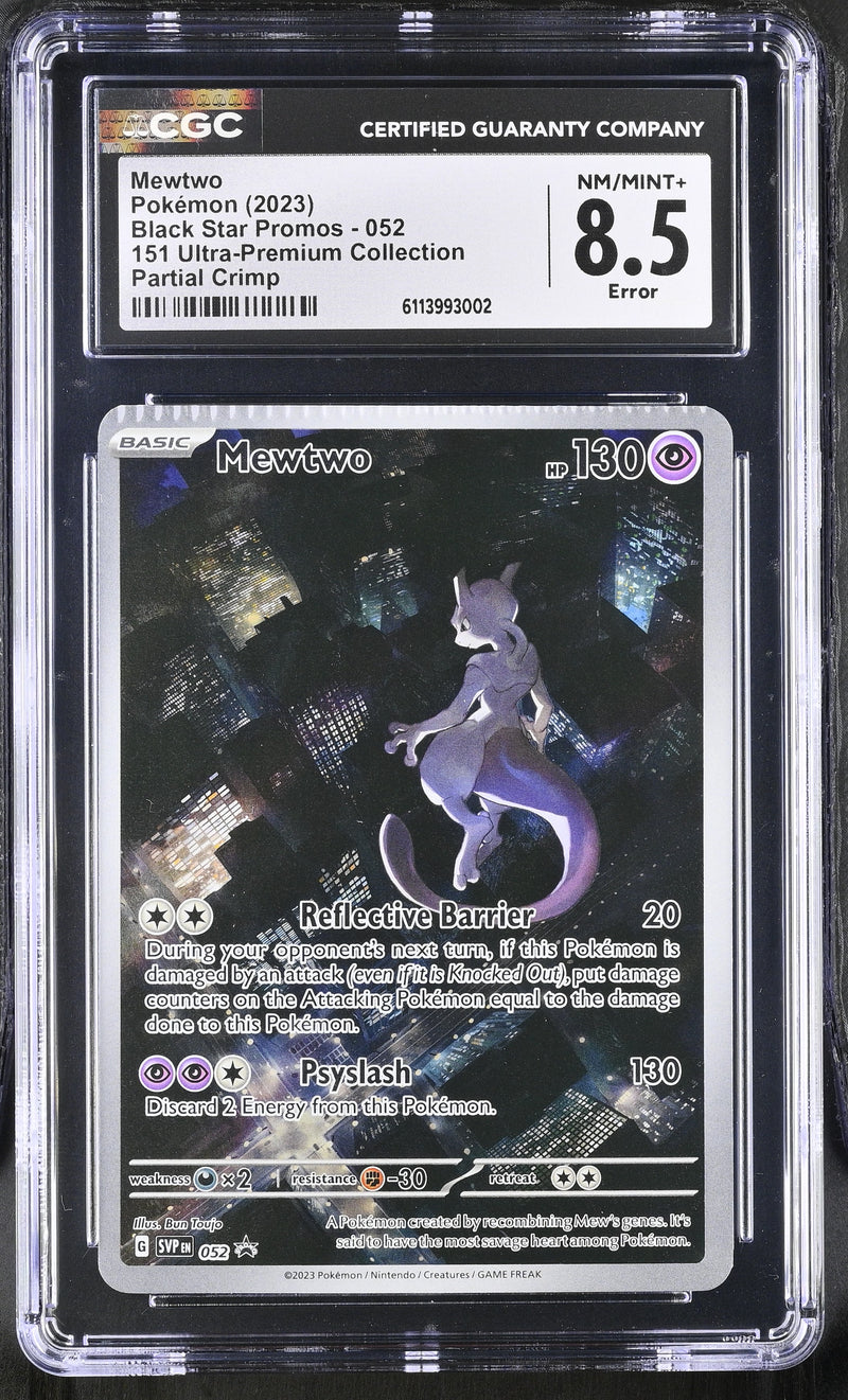 Mewtwo #052 2023 Black Star Promos CGC 8.5 Crimp Error