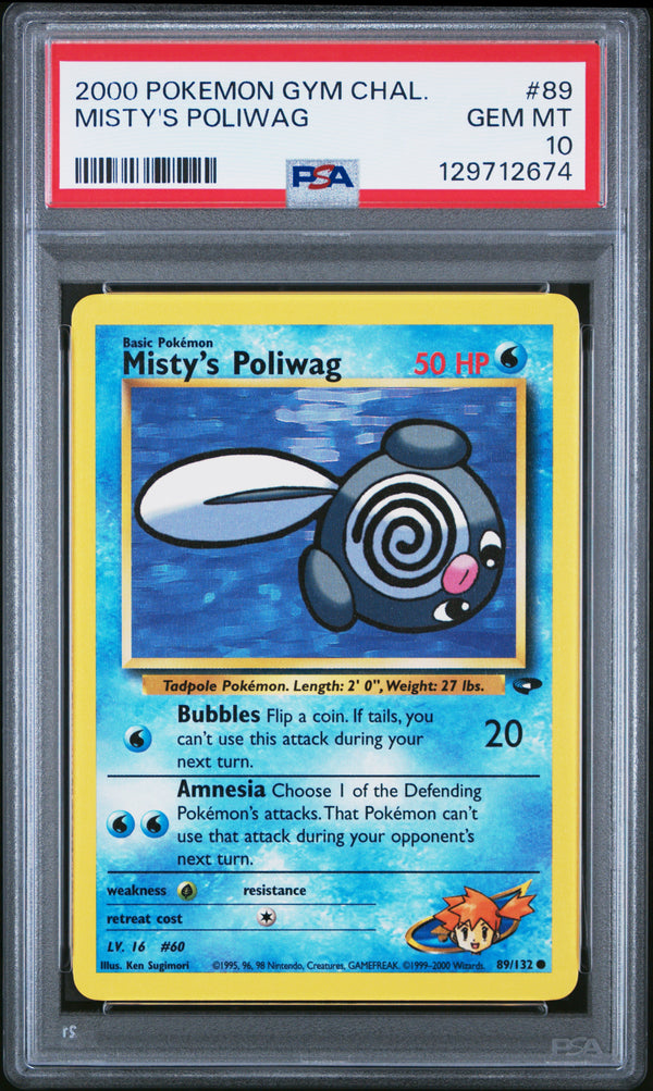 Misty's Poliwag #89 2000 Pokemon Gym Challenge PSA 10