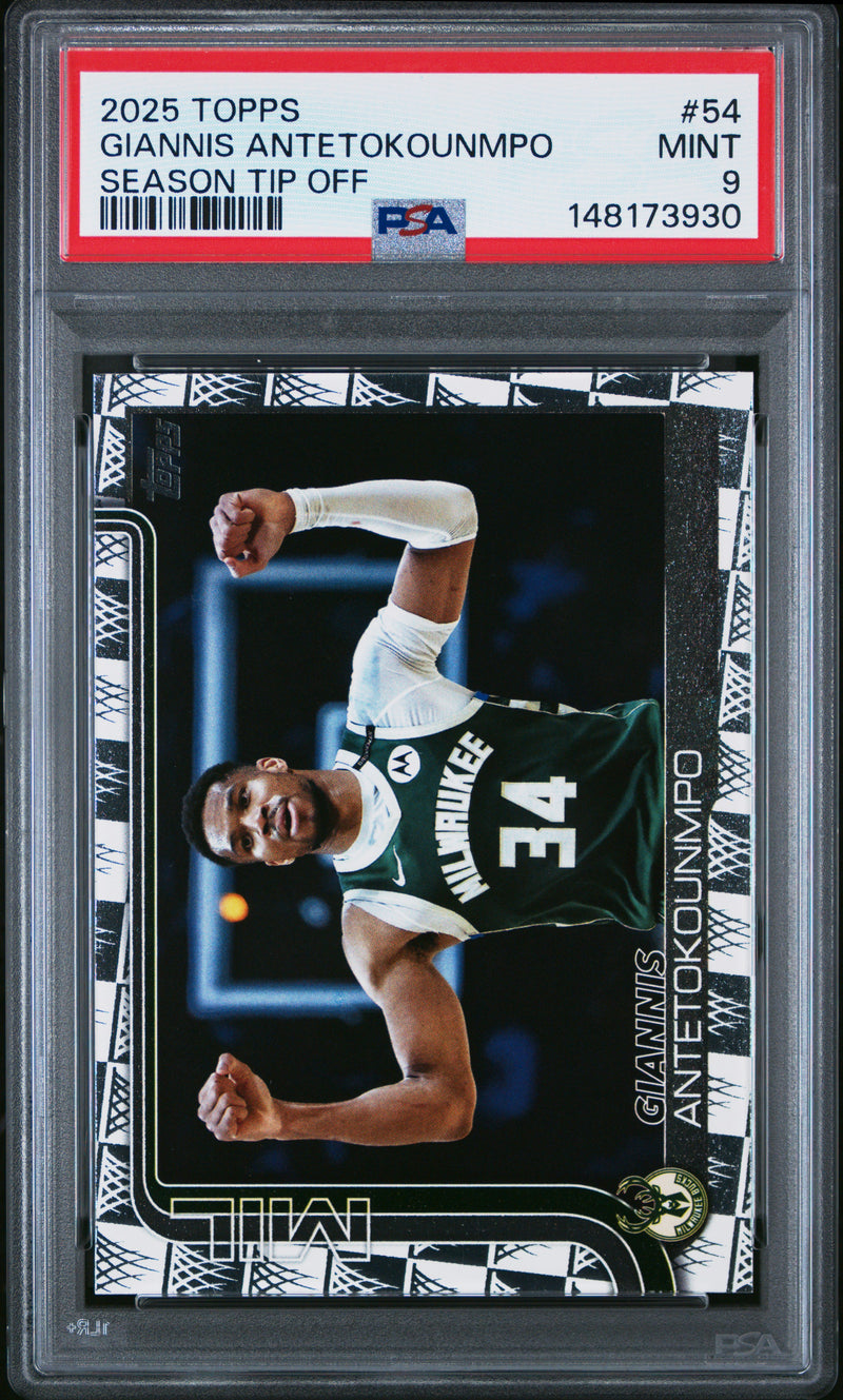 Giannis Antetokounmpo #54 2025 Topps PSA 9 Season Tip Off