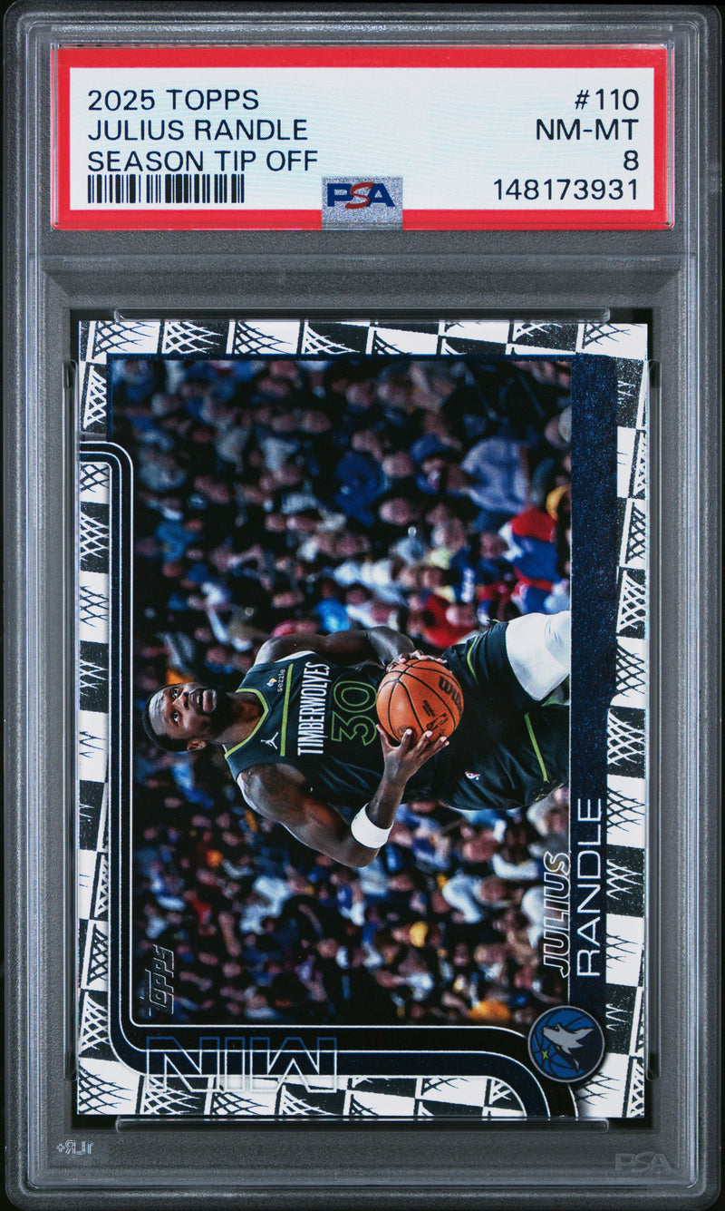 Julius Randle #110 2025 Topps PSA 8 Season Tip Off