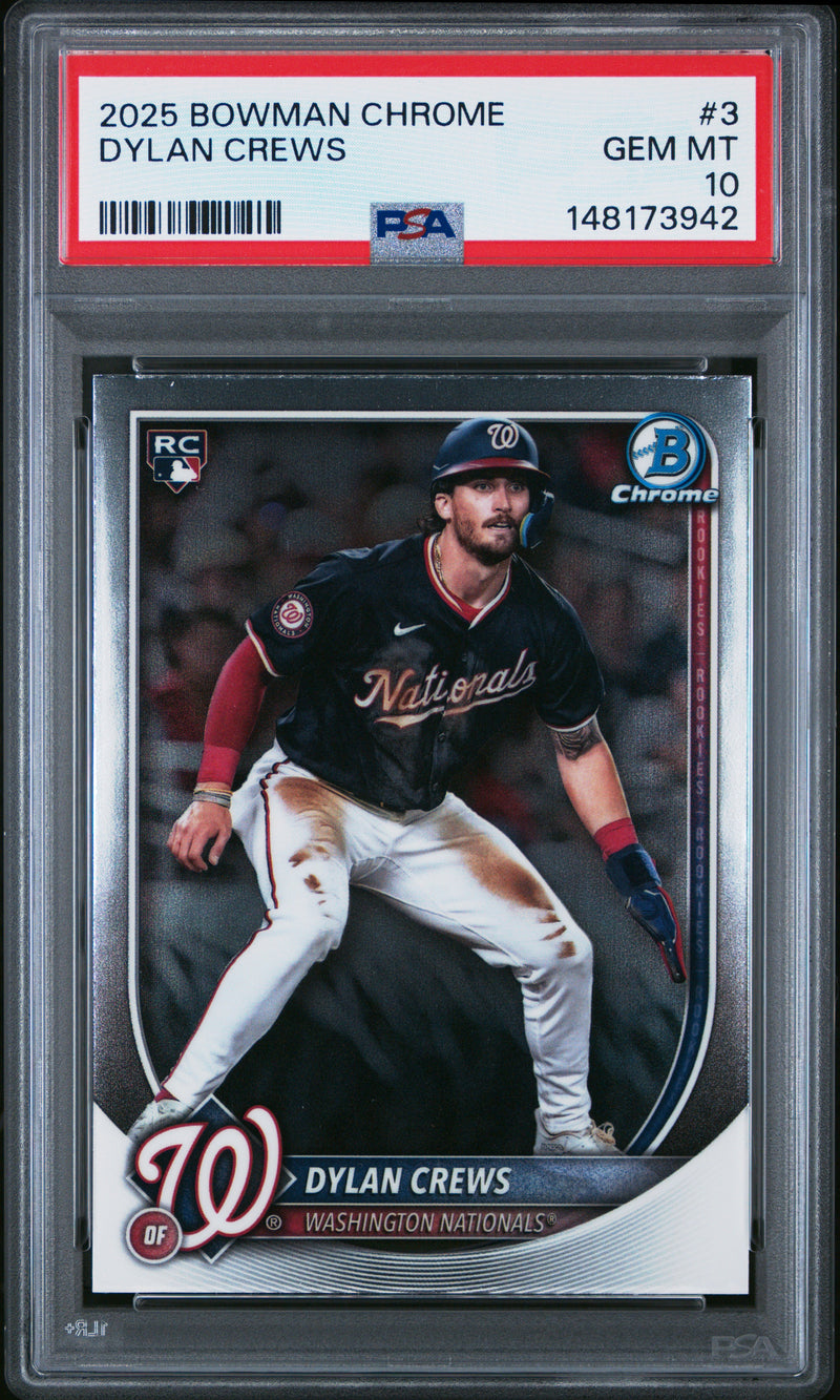 Dylan Crews #3 2025 Bowman Chrome PSA 10
