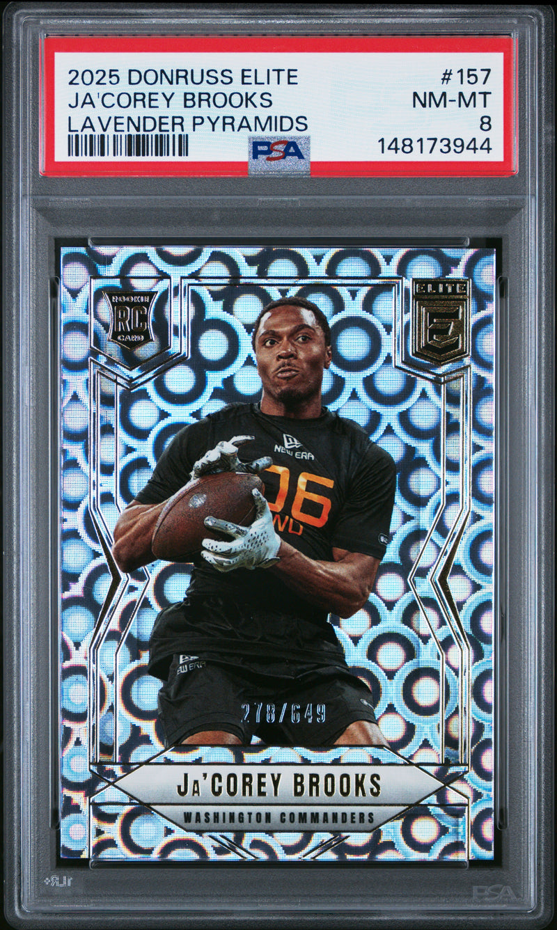 Ja'Corey Brooks #157 2025 Panini Donruss Elite PSA 8 Lavender Pyramids