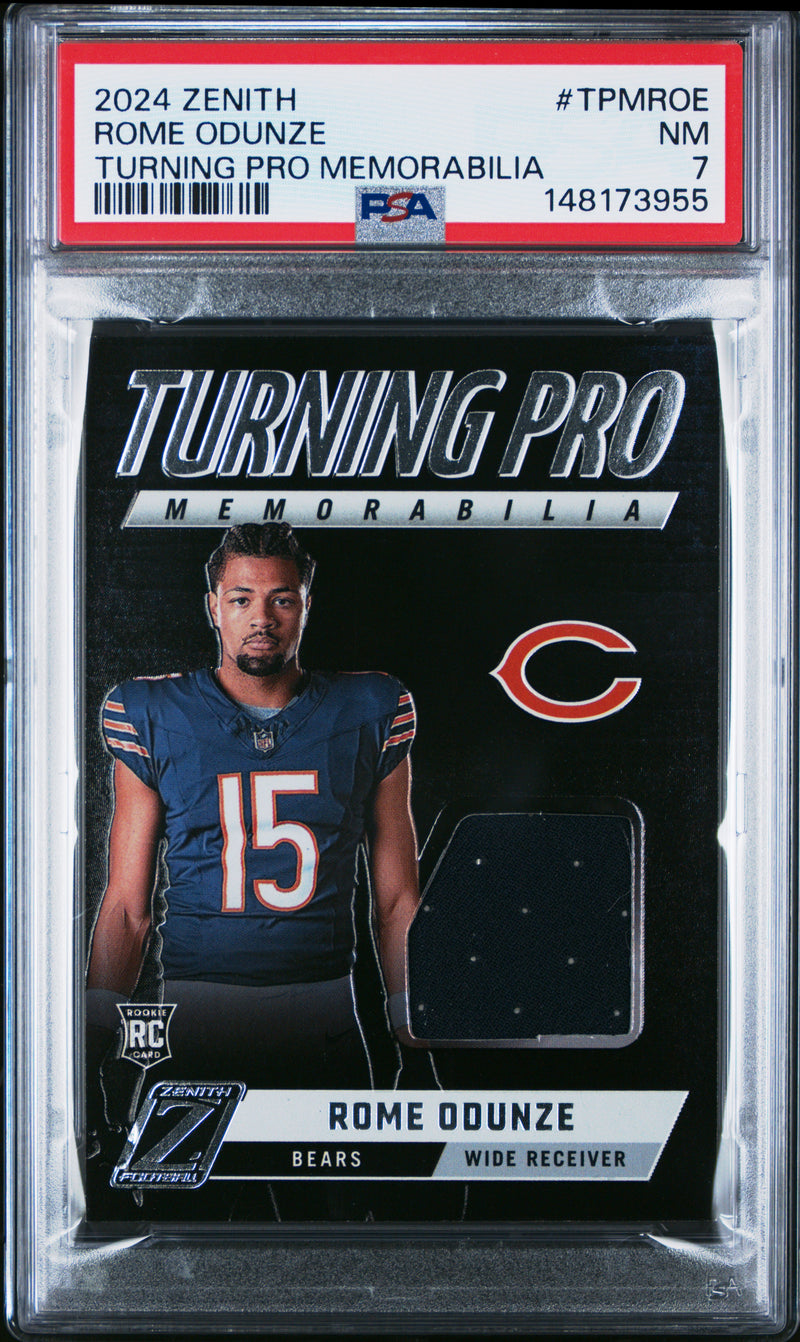 Rome Odunze #TPMROE 2024 Panini Zenith Turning Pro Memorabilia PSA 7