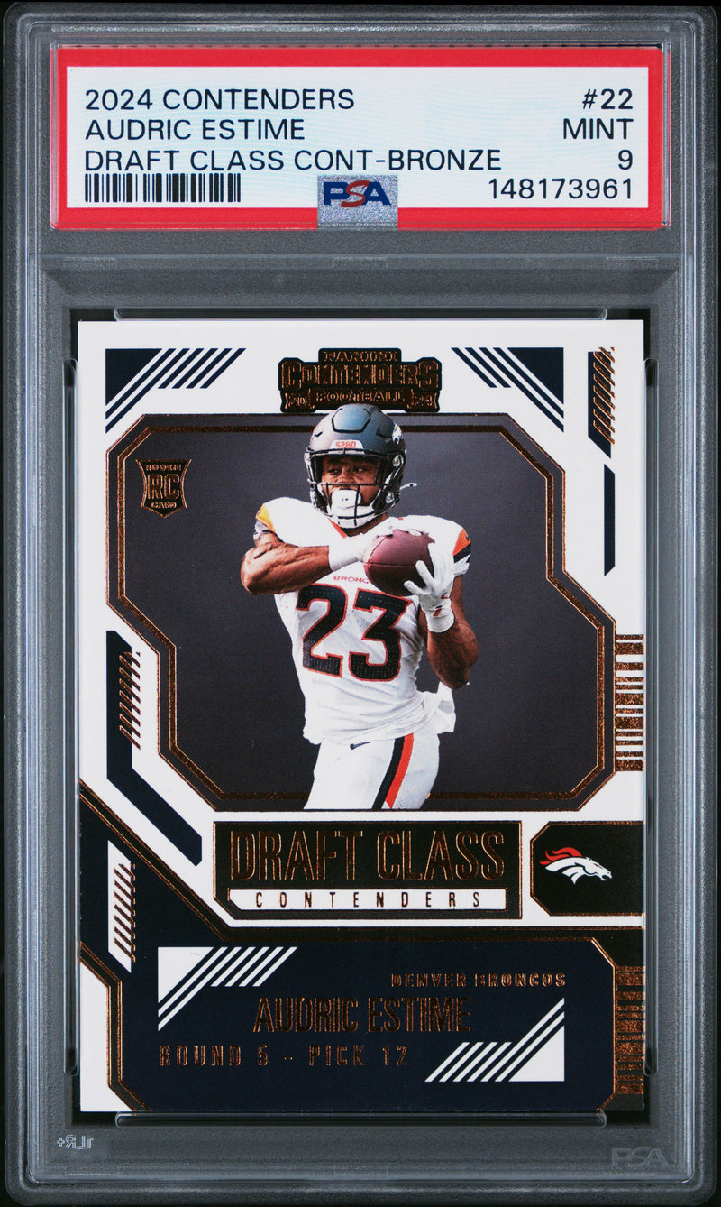 Audric Estime #22 2024 Panini Contenders Draft Class PSA 9 Bronze