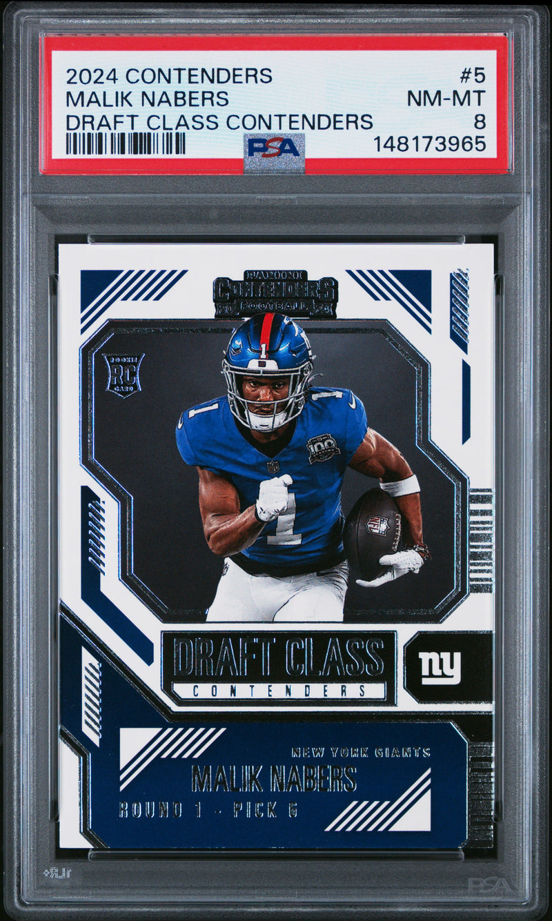 Malik Nabers #5 2024 Panini Contenders Draft Class Contenders PSA 8