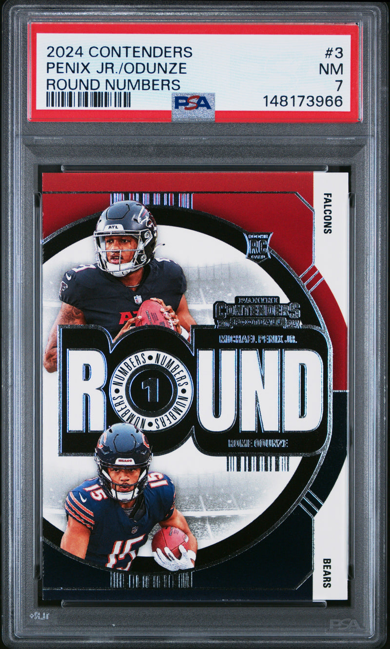 Penix Jr./Odunze #3 2024 Panini Contenders Round Numbers PSA 7