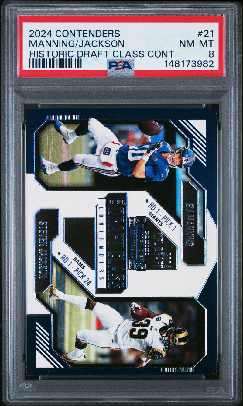 Manning/Jackson #21 2024 Panini Contenders Historic Draft Class PSA 8
