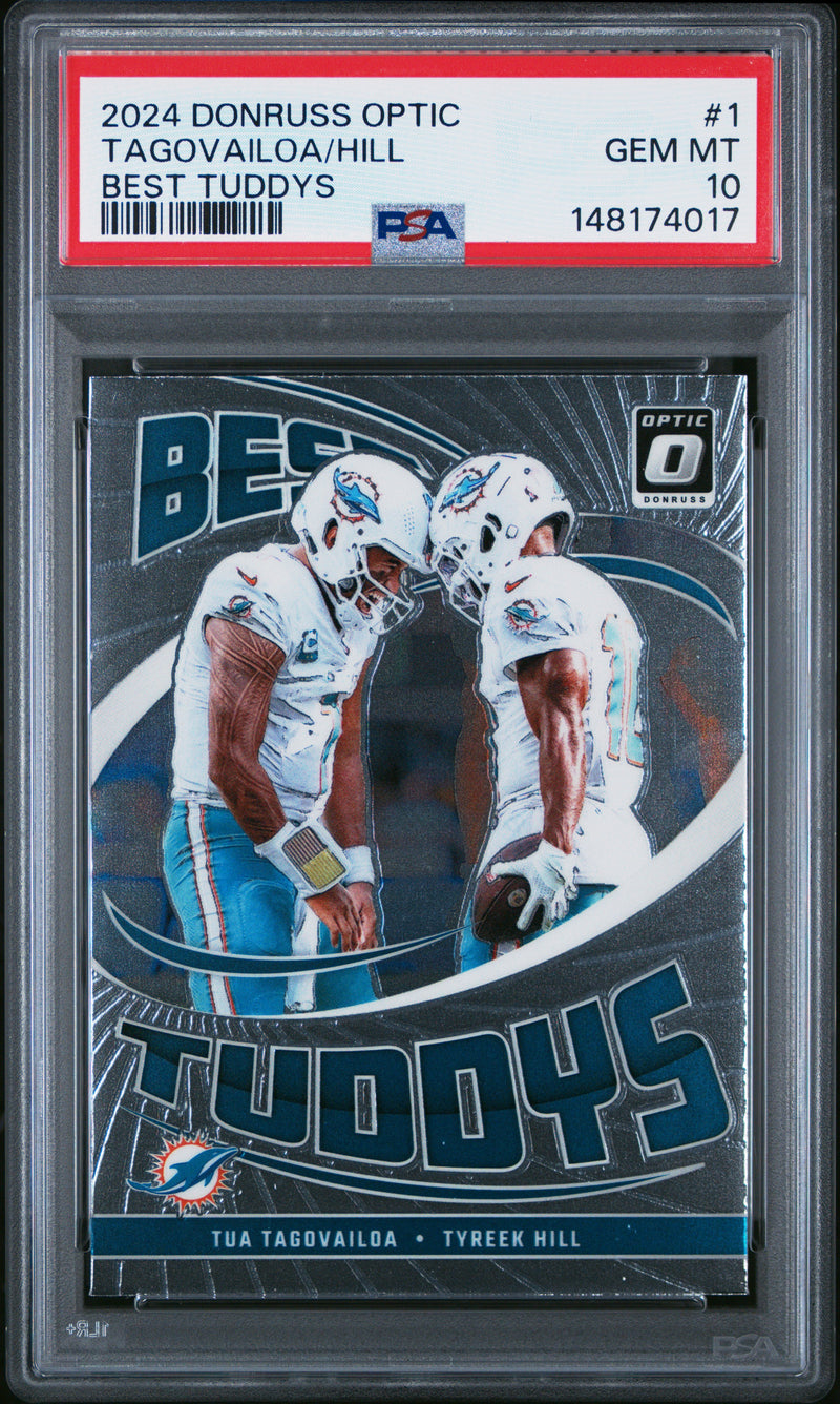 Tagovailoa/Hill #1 2024 Panini Donruss Optic Best Tuddys PSA 10
