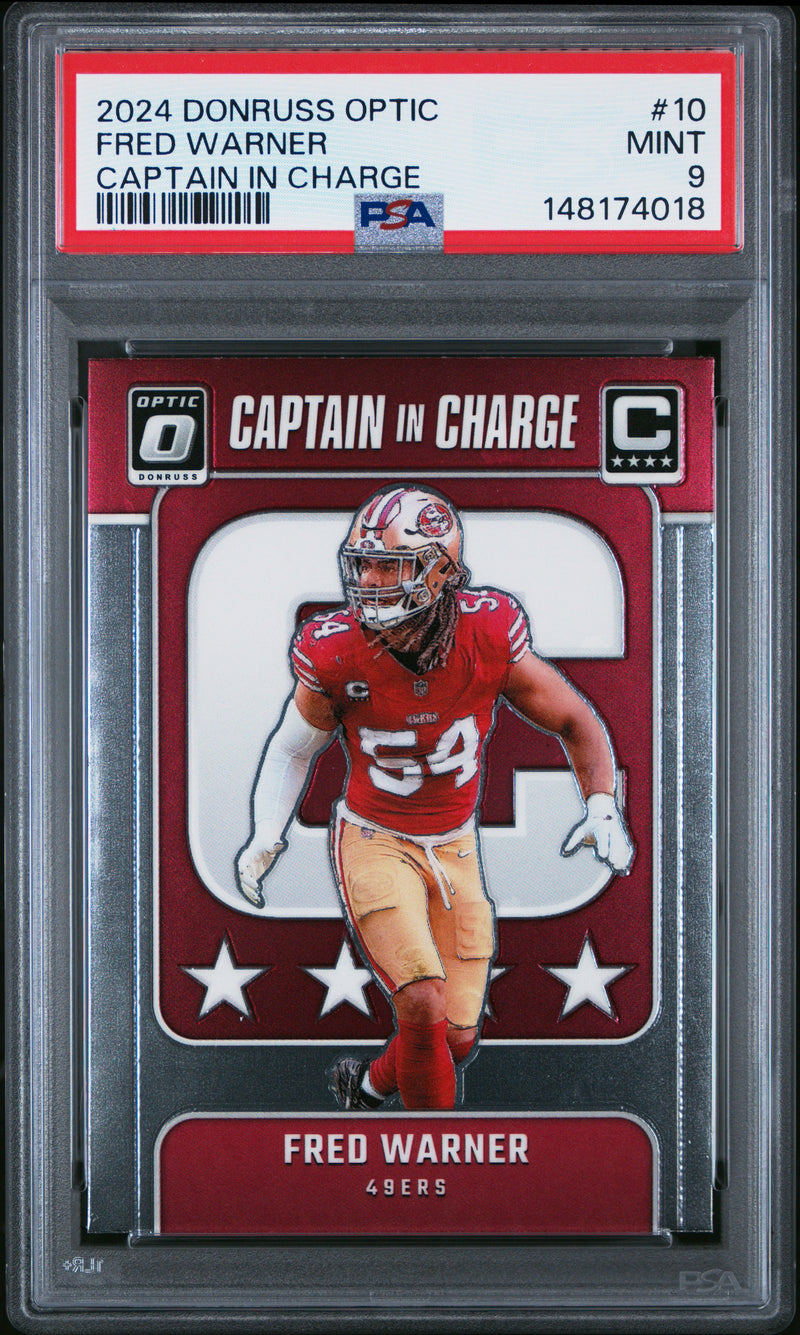 Fred Warner #10 2024 Panini Donruss Optic Captain In Charge PSA 9