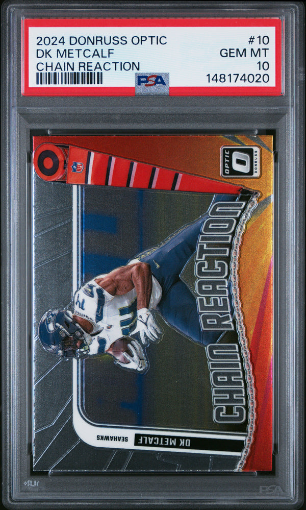 Dk Metcalf #10 2024 Panini Donruss Optic Chain Reaction PSA 10