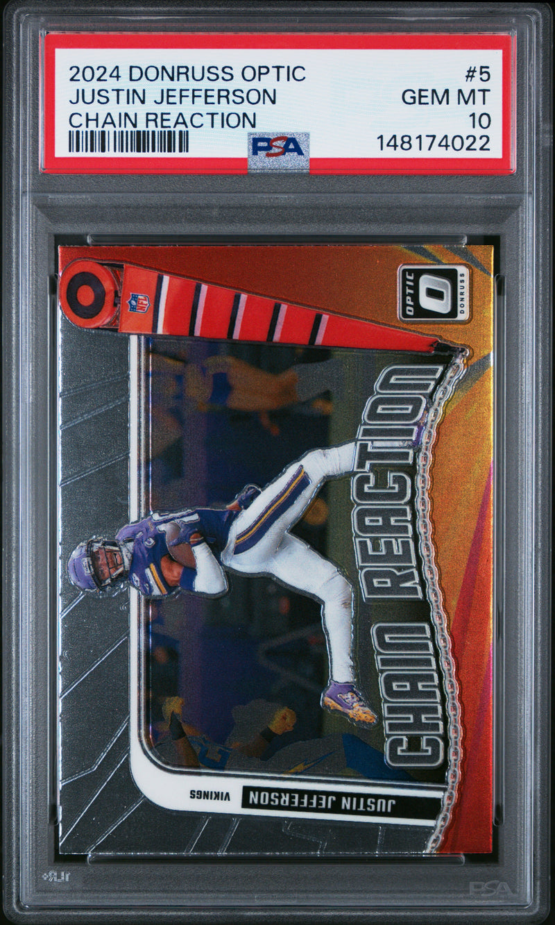 Justin Jefferson #5 2024 Panini Donruss Optic Chain Reaction PSA 10