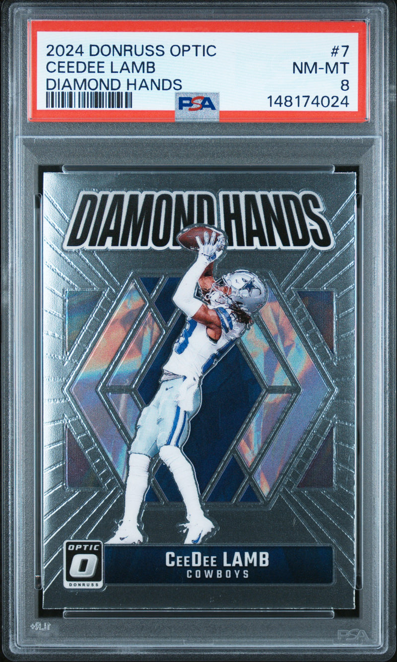 Ceedee Lamb #7 2024 Panini Donruss Optic Diamond Hands PSA 8