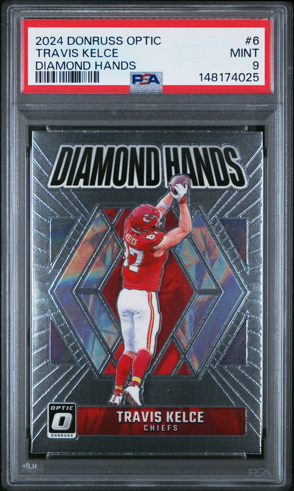 Travis Kelce #6 2024 Panini Donruss Optic Diamond Hands PSA 9