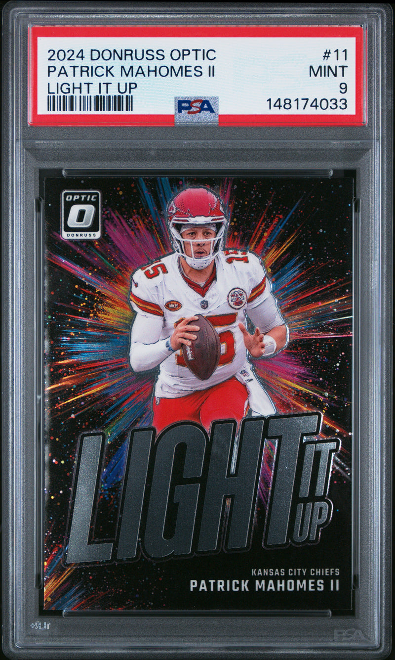 Patrick Mahomes Ii #11 2024 Panini Donruss Optic Light It Up PSA 9
