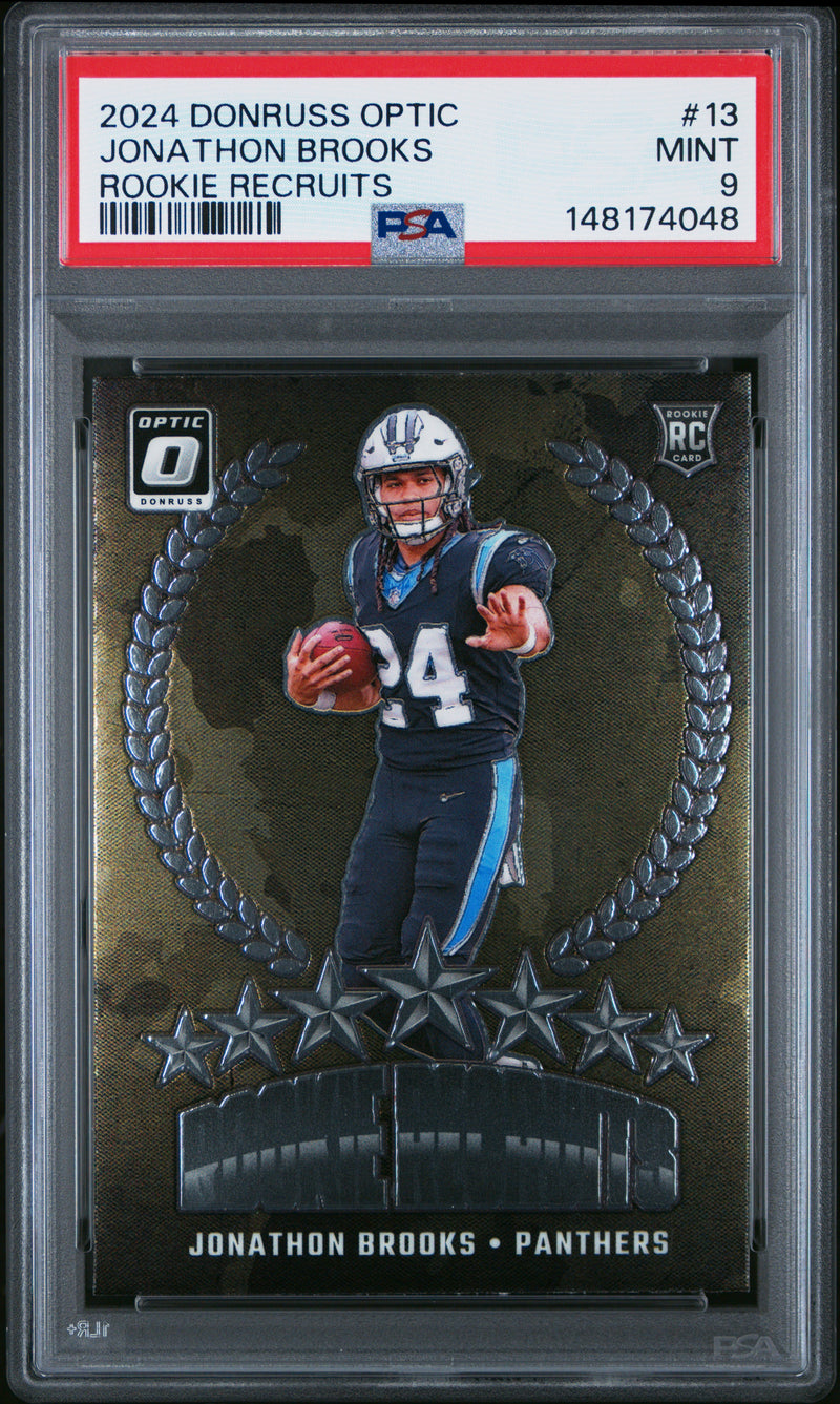 Jonathon Brooks #13 2024 Panini Donruss Optic Rookie Recruits PSA 9