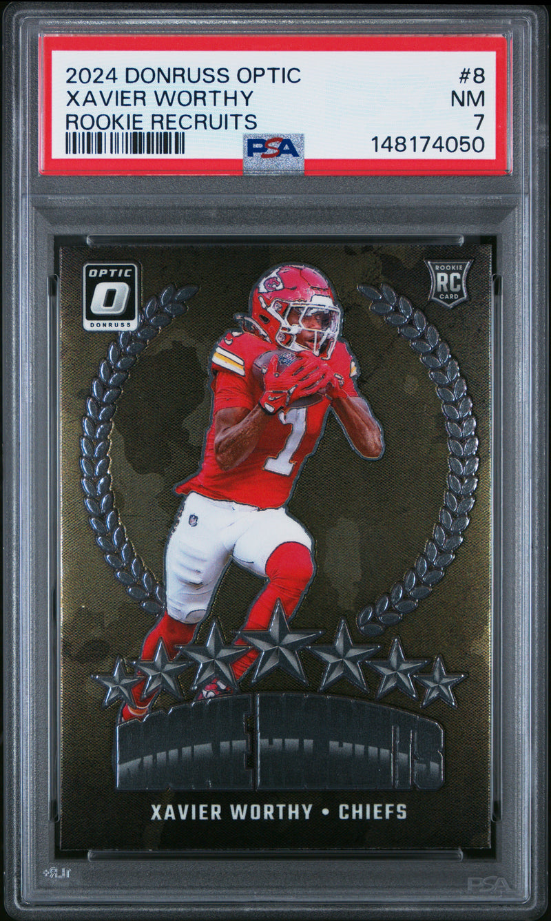 Xavier Worthy #8 2024 Panini Donruss Optic Rookie Recruits PSA 7
