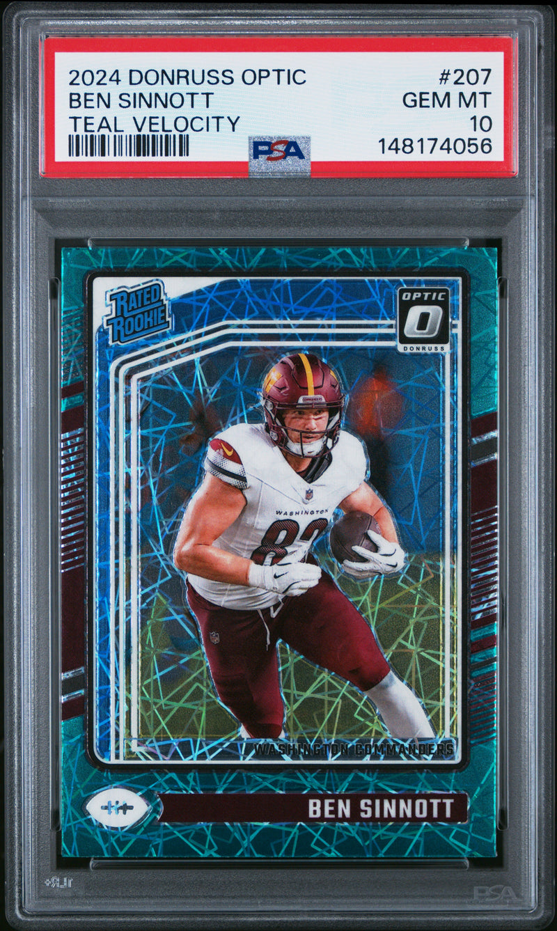 Ben Sinnott #207 2024 Panini Donruss Optic PSA 10 Teal Velocity