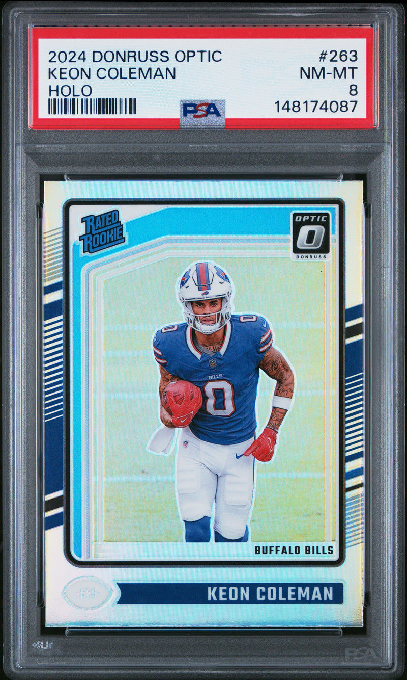 Keon Coleman #263 2024 Panini Donruss Optic PSA 8 Holo