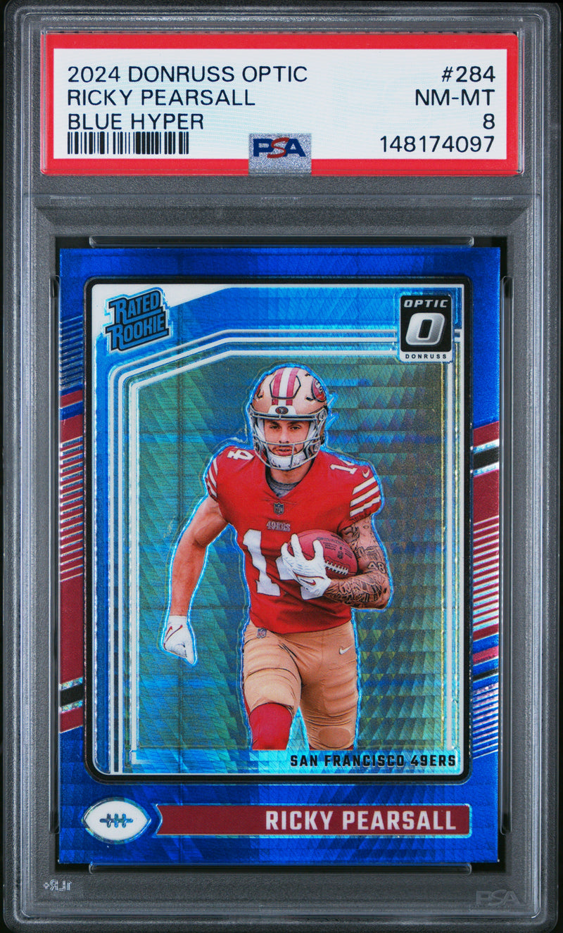 Ricky Pearsall #284 2024 Panini Donruss Optic PSA 8 Blue Hyper