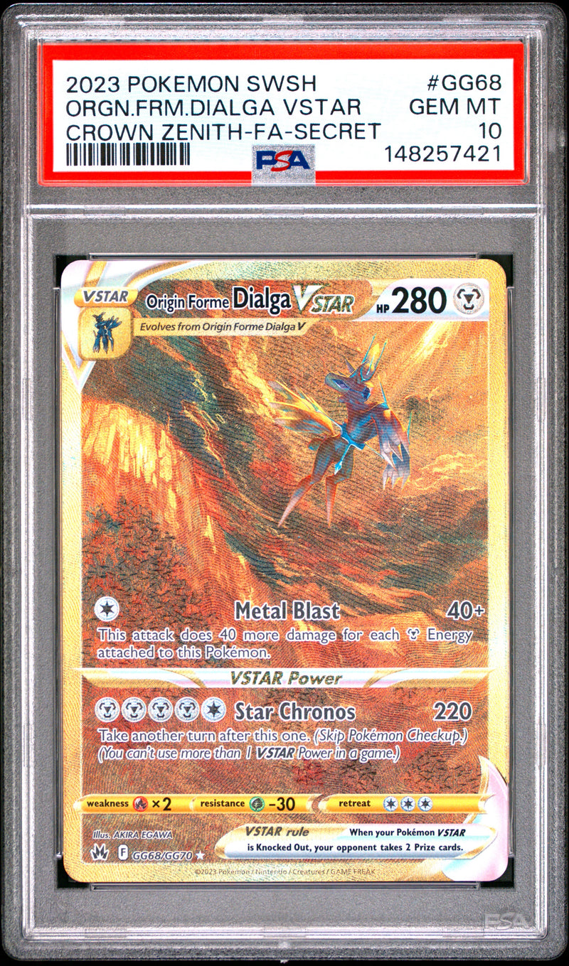 Origin Forme Dialga Vstar #GG68 2023 Pokemon Crown Zenith PSA 10 Crown Zenith