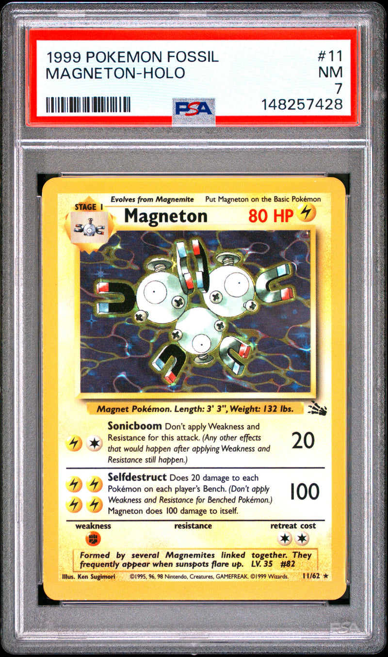 Magneton-Holo #11 1999 Pokemon Fossil PSA 7
