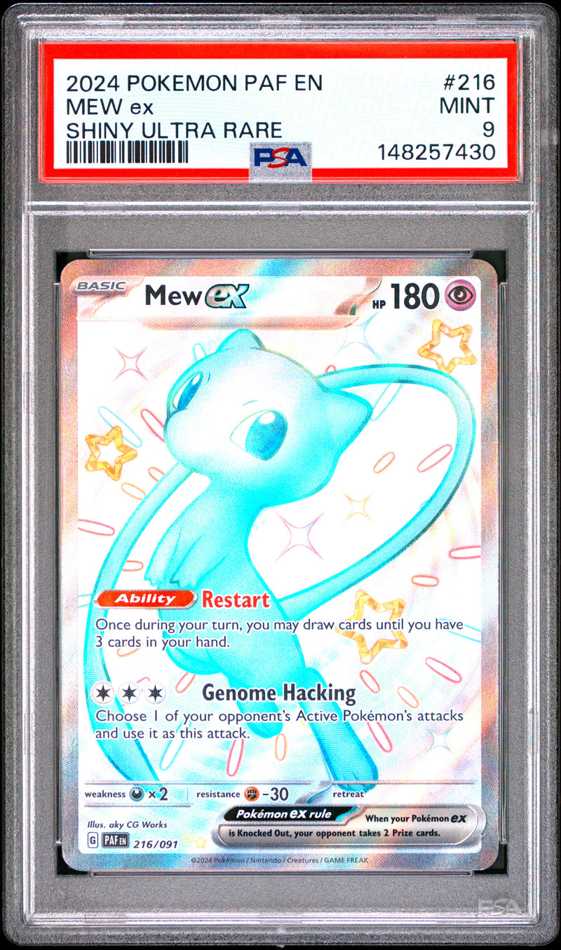 Mew Ex #216 2024 Pokemon Paf En-Paldean Fates PSA 9 Shiny Ultra Rare