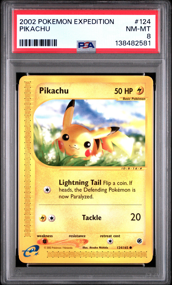 Pikachu #124 2002 Pokemon Expedition PSA 8