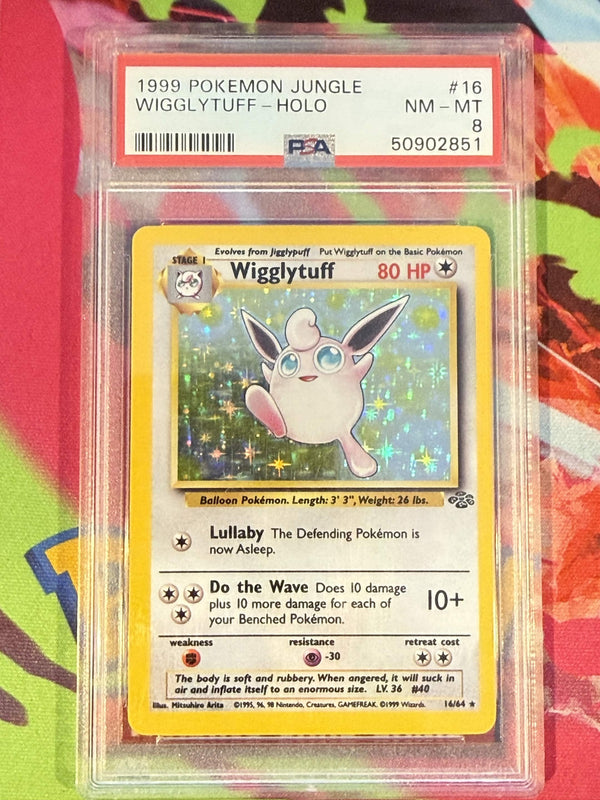 Wigglytuff-Holo #16 1999 Pokemon Jungle PSA 8