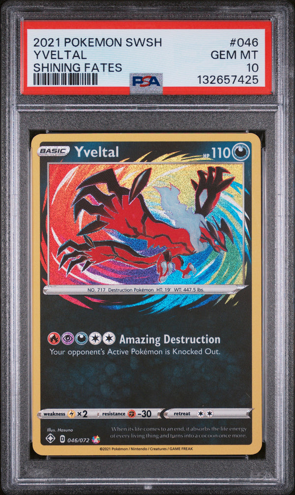 Yveltal #046 2021 Pokemon Sword & Shield Shining Fates PSA 10 Shining Fates