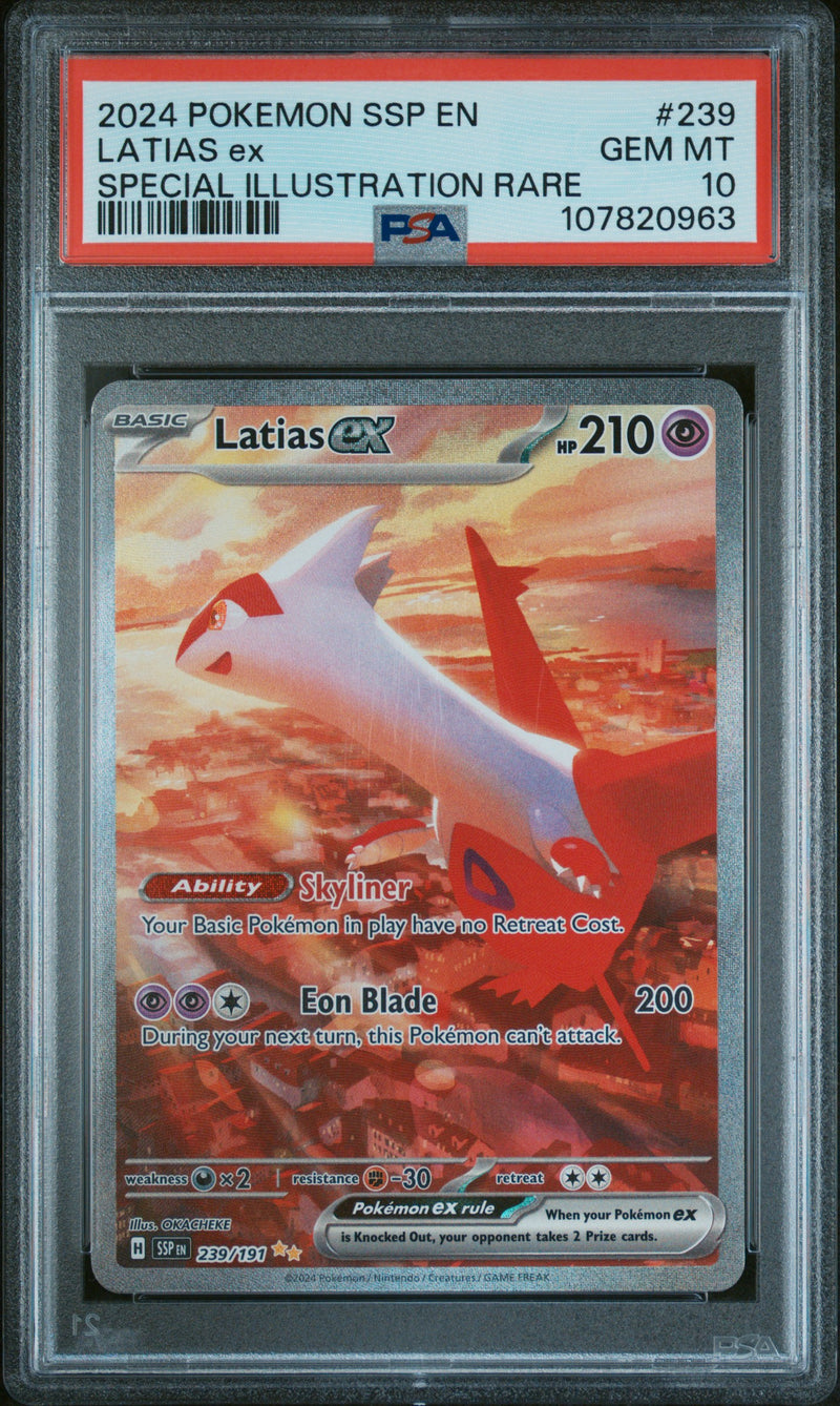 Latias Ex #239 2024 Pokemon Ssp En-Surging Sparks PSA 10 SIR