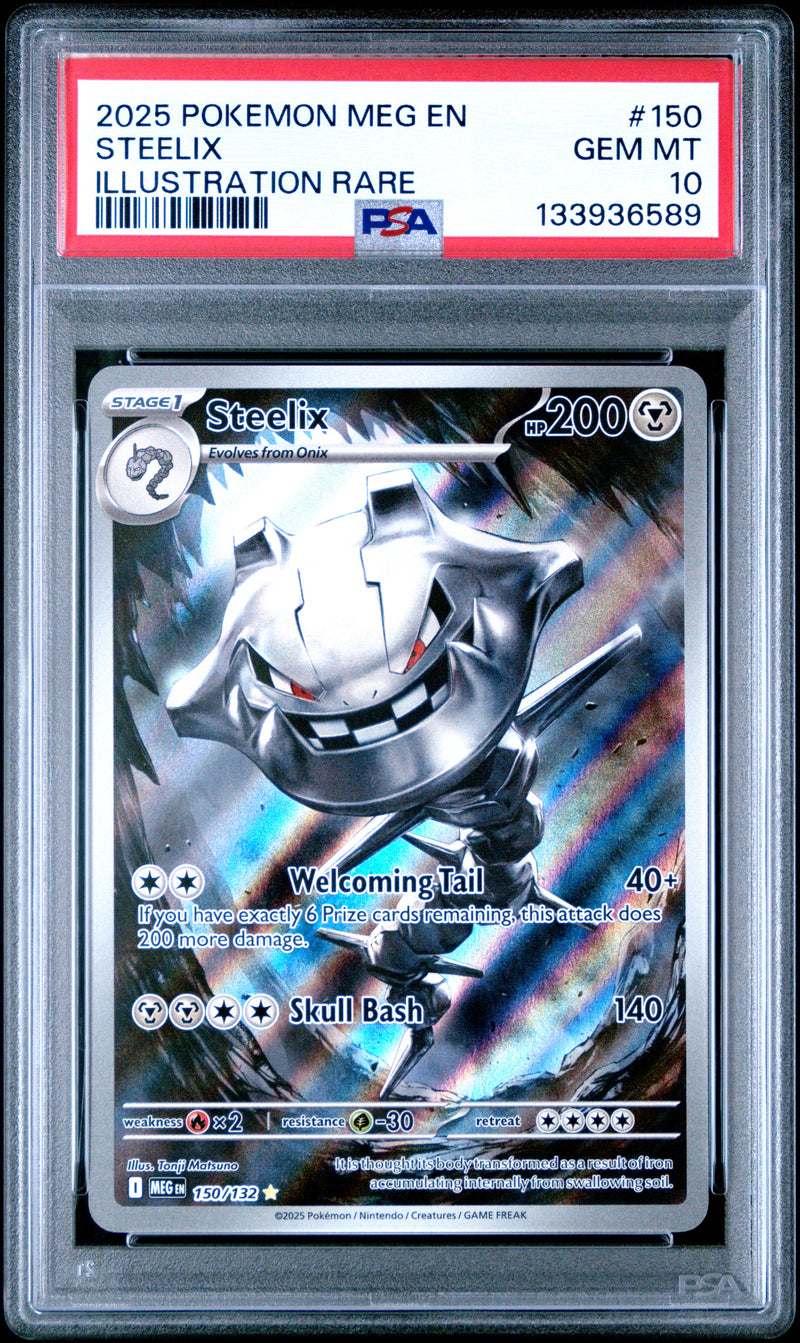 Steelix #150 2025 Pokemon Meg En-Mega Evolution PSA 10 Illustration Rare