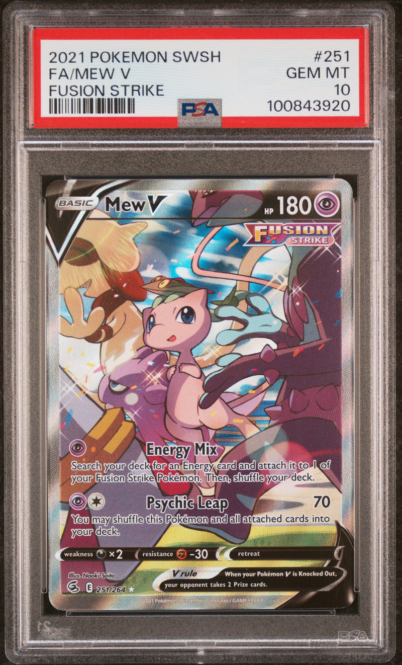 Mew V #251 2021 Pokemon Sword & Shield Fusion Strike PSA 10