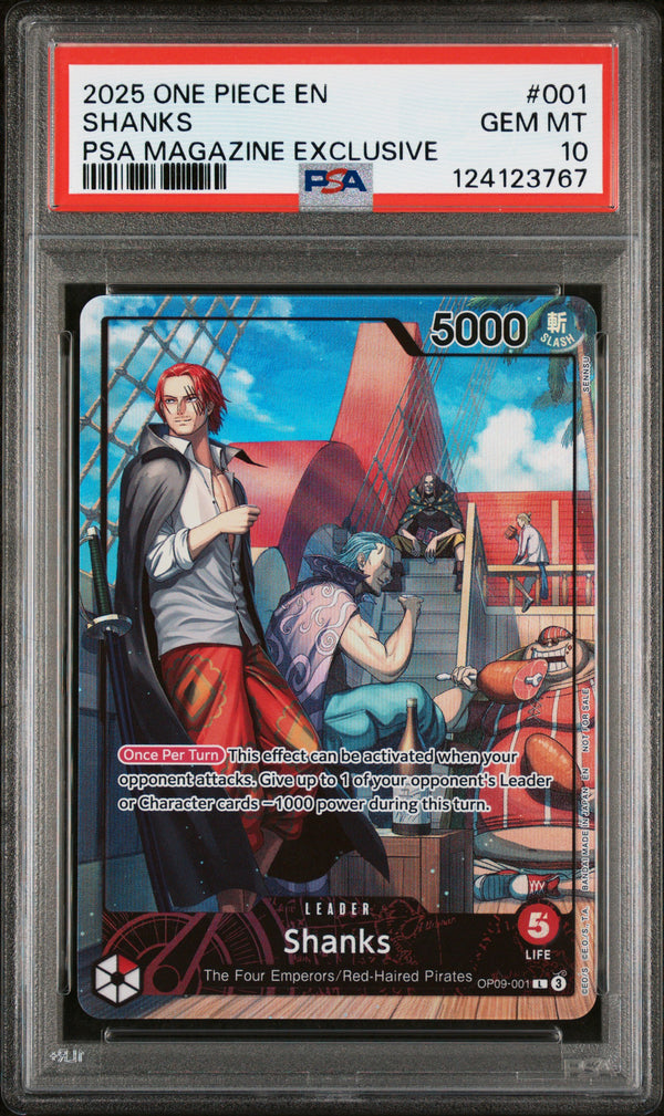 Shanks #001 2025 One Piece Promos PSA 10 Psa Magazine Exclusive