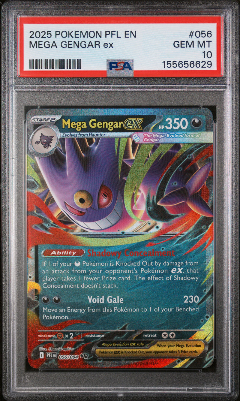 Mega Gengar Ex #056 2025 Pokemon Pfl En-Phantasmal Flames PSA 10