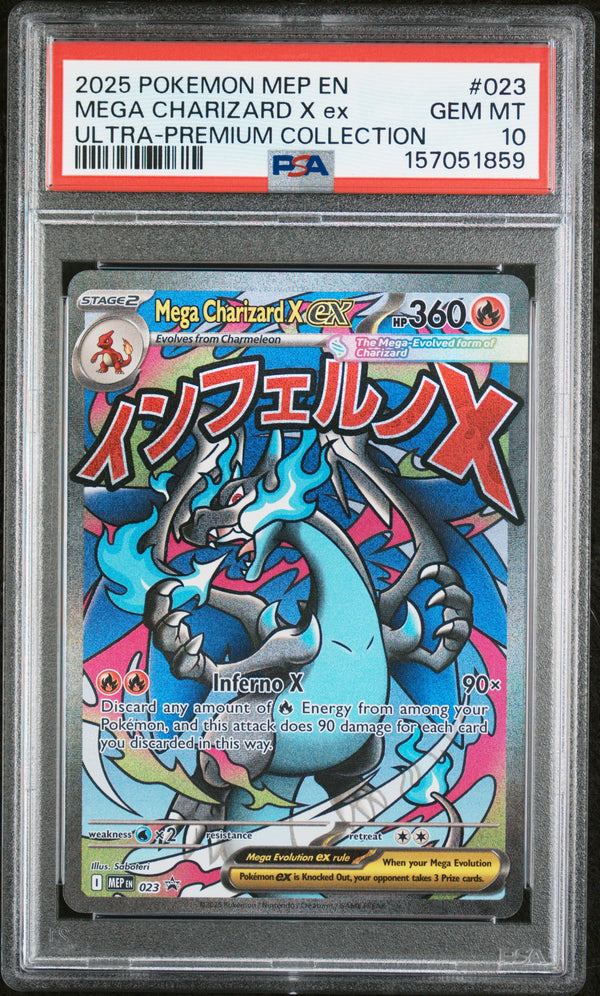 Mega Charizard X Ex #023 2025 Pokemon Mep En Black Star Promo PSA 9 b