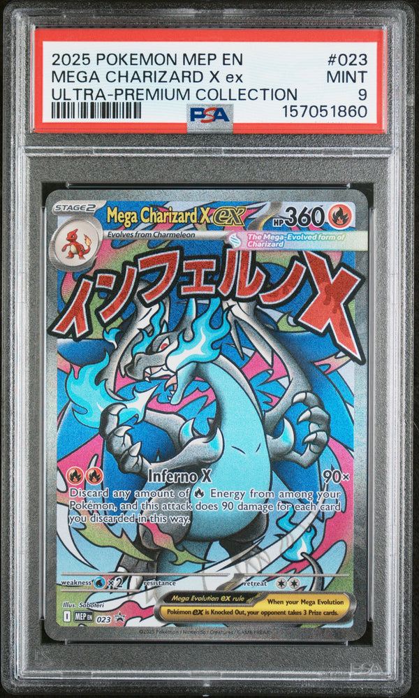 Mega Charizard X Ex #023 2025 Pokemon Mep En Black Star Promo PSA 9 c