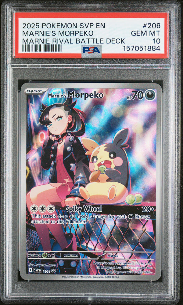 Marnie's Morpeko #206 2025 Pokemon Svp En-Sv Black Star Promo PSA 10