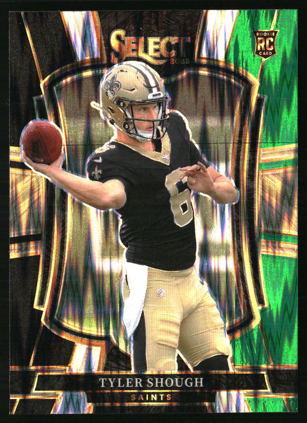 Tyler Shough #141 2025 Panini Select Black and Green Prizm Shock