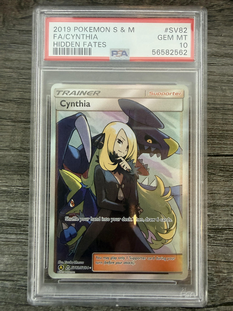 Cynthia #SV82 2019 Pokemon Sun & Moon Hidden Fates PSA 10 Hidden Fates