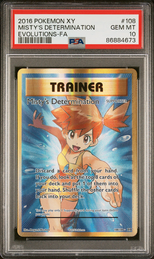 Misty's Determination #108 2016 Pokemon Xy Evolutions PSA 10 Evolutions-Fa